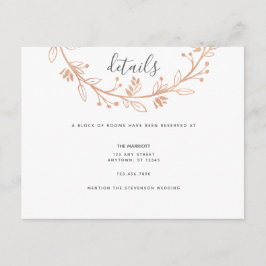 Rose Gold Blumenstrauß Moderne Hochzeitsausgabe Begleitkarte