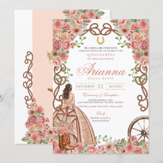 Rose Gold Blumenstrauß-Western Elegante Villa Saro Einladung