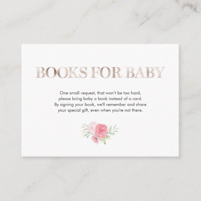 Rose Gold Blush Blues Baby Duschkarte Begleitkarte (Vorderseite)