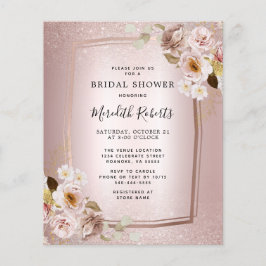 Rose Gold Blush Blues Brautparty Einladung