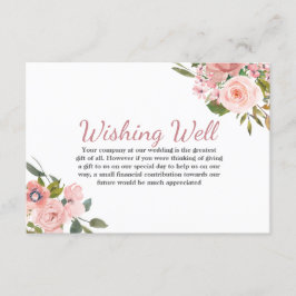 Rose Gold & Blush Blume Hochzeit gut wünschen Begleitkarte