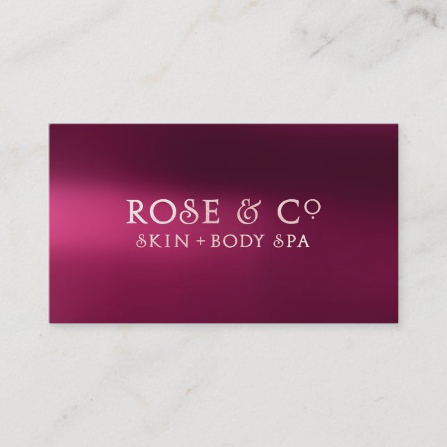 Rose Gold Blush Burgundy Shadows Glam Erdbeere Visitenkarte (Vorderseite)