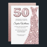 Rose Gold Blush Dress Frauen 50. Geburtstagsparty Einladung<br><div class="desc">Rose Gold Blush Dress Frauen 50. Geburtstagsparty Einladung Variationen zu den Einladungen und passenden Gegenständen in unserem Shop</div>