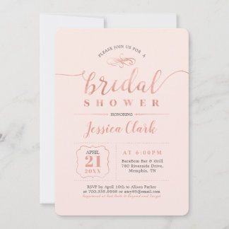 Rose Gold & Blush | Élégante Mariage Invitation de