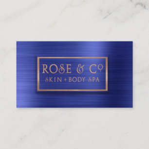Rose Gold Blush Emerald Cobalt Blue Ombre Visitenkarte
