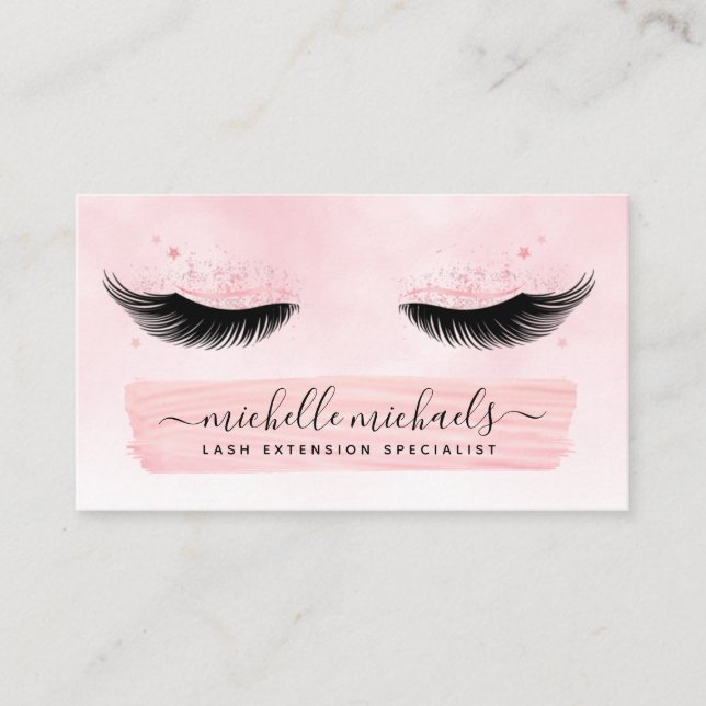 Rose Gold Blush EyeLashes Anleitung Visitenkarte (Vorderseite)
