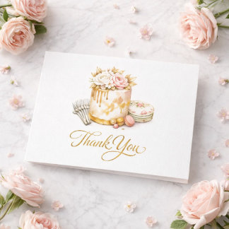 Rose Gold Blush Geburtstagstorte Dankeschön-Karte Dankeskarte