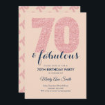 Rose Gold Blush Glitzer 70 & Fabulous Geburtstag Einladung<br><div class="desc">Elegante 70. Geburtstagsparty Rose Gold Blush Glitzer Einladungsvorlage. Ideal für 70 Geburtstagspartys für Damen und Herren.</div>