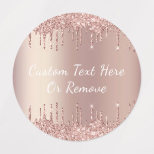 Rose Gold Blush Glitzer Benutzerdefinierte Geschen Etiketten