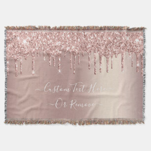 Rose Gold Blush Glitzer Blankenzeichnung benutzerd Decke