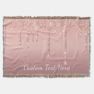 Rose Gold Blush Glitzer Blankenzeichnung benutzerd Decke