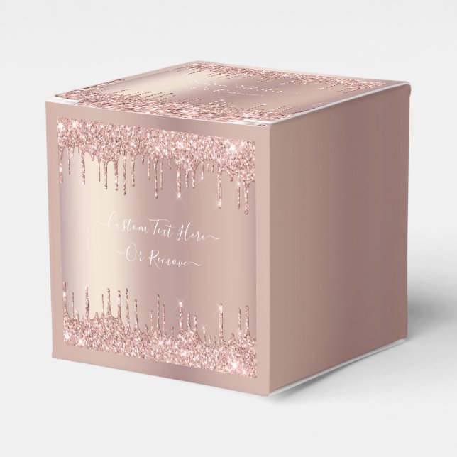 Rose Gold Blush Glitzer - Dialogfeld "Benutzerdefi Geschenkschachtel (Vorderseite)