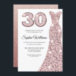 Rose Gold Blush Glitzer Dress 30. Geburtstag Party Einladung<br><div class="desc">Rose Gold Blush Glitzer Dress 30. Geburtstag Party Einladung Variation zu den Einladungen und passenden Artikeln in unserem Shop</div>