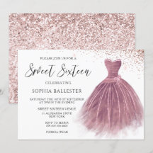 Rose Gold Blush Glitzer Gown Sweet 16 Party