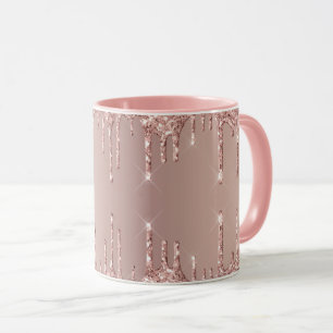 Rose Gold Blush Glitzer Kaffee Tasse Geschenk