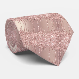 Rose Gold Blush Glitzer Neck Funkelnd Tropfen Krawatte