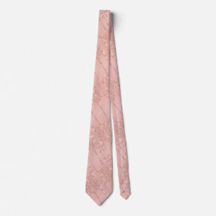 Rose Gold Blush Glitzer Neck Tie Krawatte