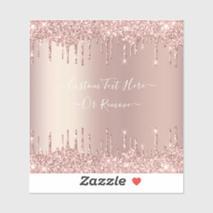 Rose Gold Blush Glitzer Sparkeln Tropfen Benutzerd Aufkleber