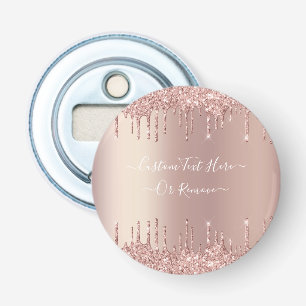Rose Gold Blush Glitzer Sparkeln Tropfen Benutzerd Flaschenöffner