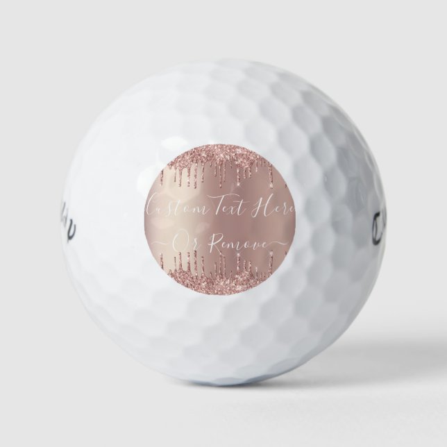 Rose Gold Blush Glitzer Sparkeln Tropfen Benutzerd Golfball (Vorderseite)