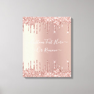 Rose Gold Blush Glitzer Sparkeln Tropfen Benutzerd Leinwanddruck
