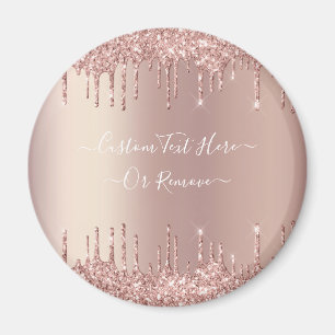 Rose Gold Blush Glitzer Sparkeln Tropfen Benutzerd Magnet