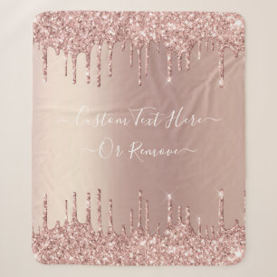 Rose Gold Blush Glitzer Sparkeln Tropfen Benutzerd Sherpadecke