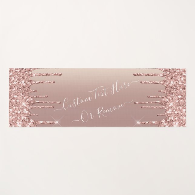 Rose Gold Blush Glitzer Sparkeln Tropfen Benutzerd Yogamatte (Vorderseite (Horizontal))