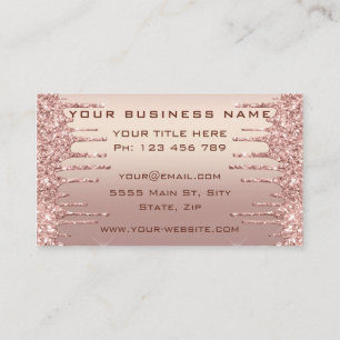 Rose Gold Blush Glitzer Sparkeln Tropfen Ihr Logo  Visitenkarte