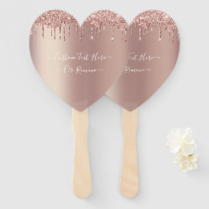 Rose Gold Blush Glitzer Sparkeln Tropfen - Ihr Tex Fächer