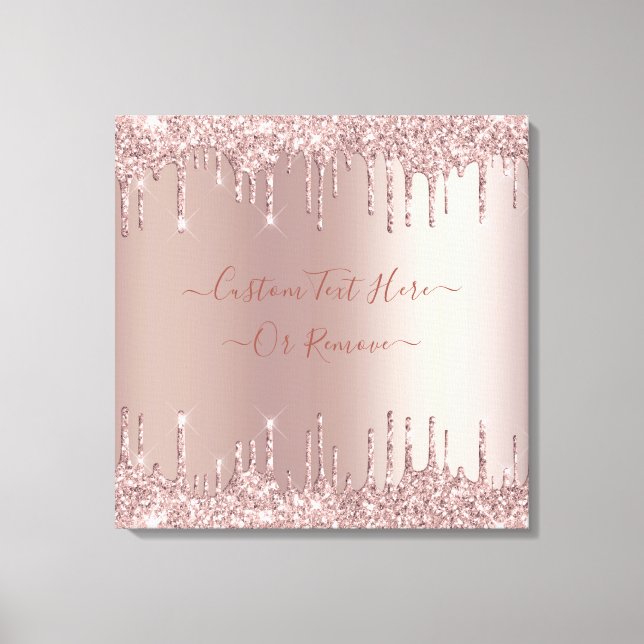 Rose Gold Blush Glitzer Sparkeln Tropfen - Ihr Tex Leinwanddruck (Vorderseite)