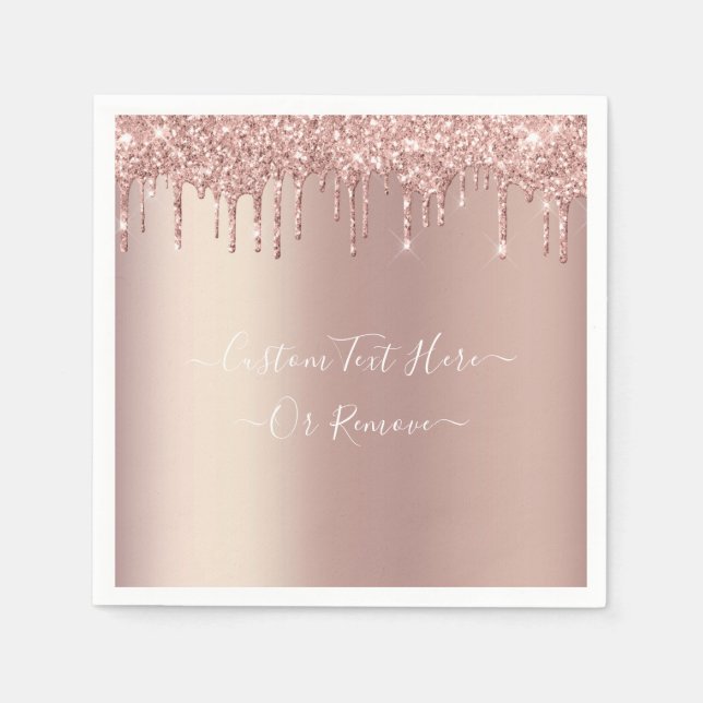 Rose Gold Blush Glitzer Sparkeln Tropfen - Ihr Tex Serviette (Vorderseite)