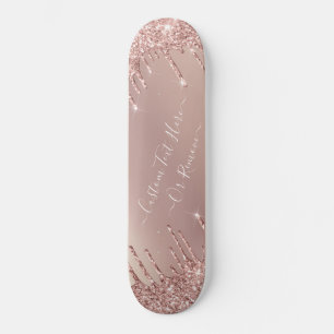 Rose Gold Blush Glitzer Sparkeln Tropfen - Ihr Tex Skateboard