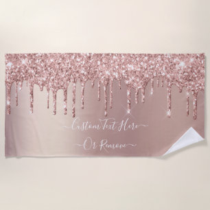 Rose Gold Blush Glitzer Sparkeln Tropfen - Ihr Tex Strandtuch
