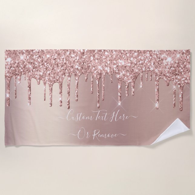 Rose Gold Blush Glitzer Sparkeln Tropfen - Ihr Tex Strandtuch (Vorderseite)