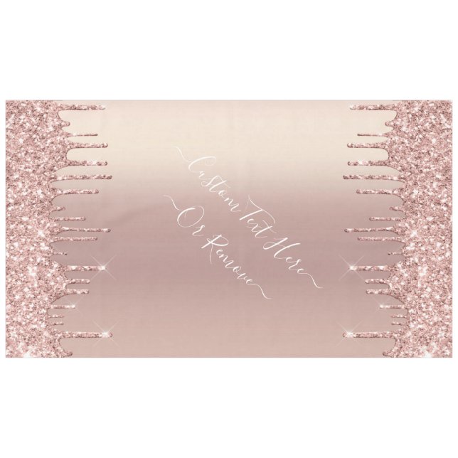 Rose Gold Blush Glitzer Sparkeln Tropfen - Text hi Tischdecke (Vorderseite (Horizontal))