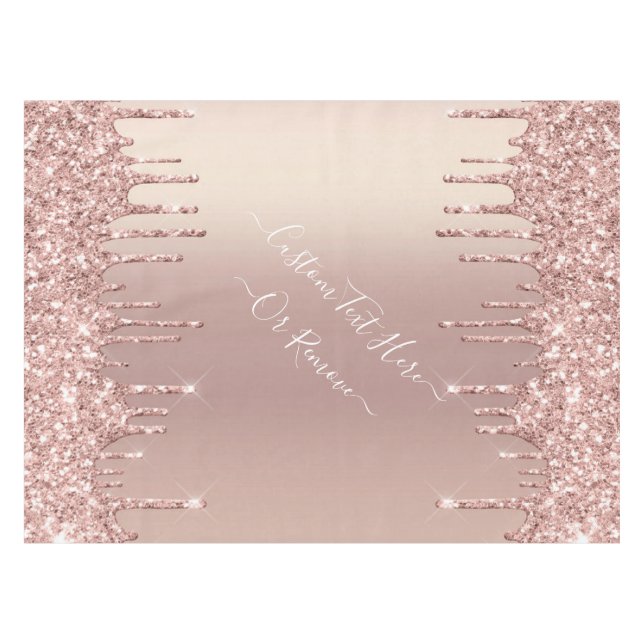 Rose Gold Blush Glitzer Tablett - Benutzerdefinier Tischdecke (Vorderseite (Horizontal))