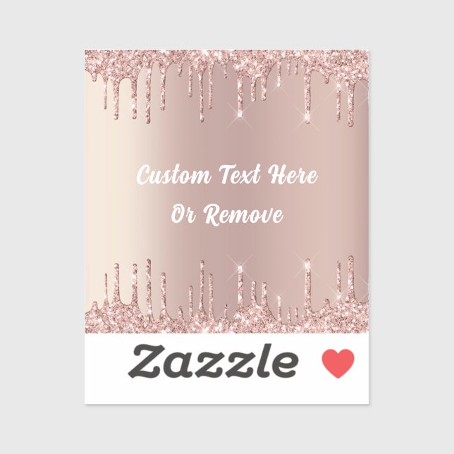 Rose Gold Blush Glitzer Tropfen Benutzerdefinierte Aufkleber (Blatt)