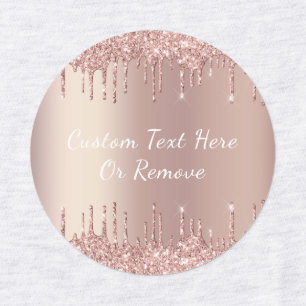 Rose Gold Blush Glitzer Tropfen Benutzerdefinierte Etiketten