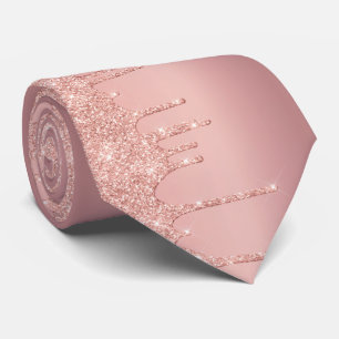 Rose Gold Blush Glitzer Tropfen Neck Tie Krawatte