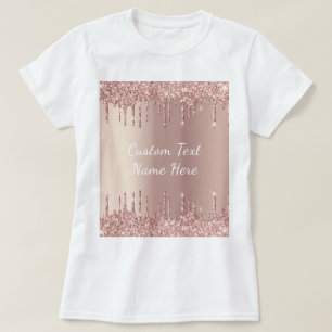 Rose Gold Blush Glitzer Tropfen T - Shirt - Ihr Te
