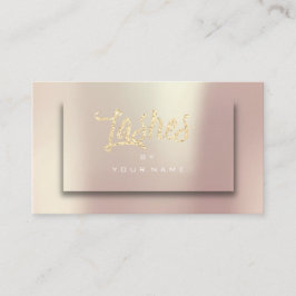 Rose Gold Blush Glitzer Typograph Makeup Lashes 3D Visitenkarte