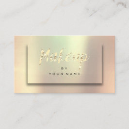 Rose Gold Blush Metallic Minimal Makeup Artist 3D Visitenkarte