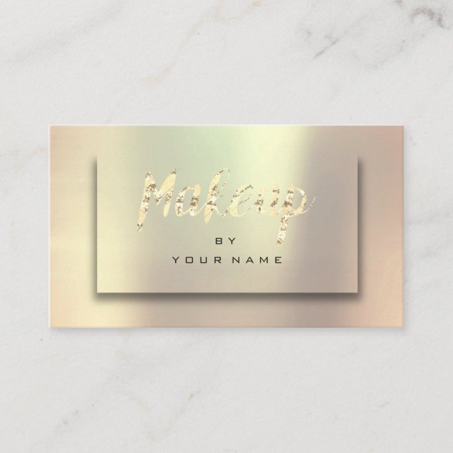 Rose Gold Blush Metallic Minimal Makeup Artist 3D Visitenkarte (Vorderseite)