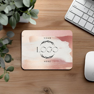 Rose Gold Blush Moderne Feminine Kleingeschäft Mousepad