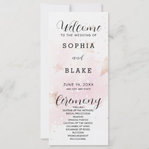 Rose Gold, Blush & Off White Stars Hochzeitsprogra