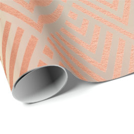 Rose Gold Blush Pearly Metallic Art Deco Kupfer Geschenkpapier