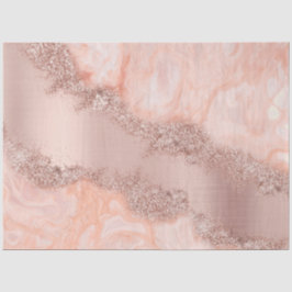 Rose Gold Blush Pink Agate Geode Glitzer Seidenpapier