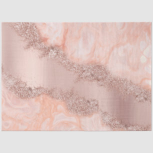 Rose Gold Blush Pink Agate Geode Glitzer Seidenpapier