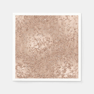 Rose Gold Blush Pink Glam Sparkle Crackle Party Serviette